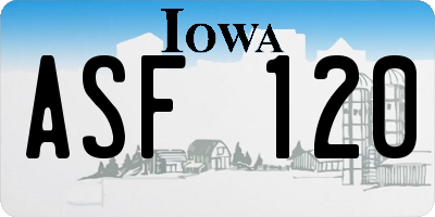 IA license plate ASF120