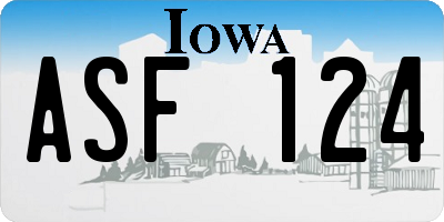 IA license plate ASF124