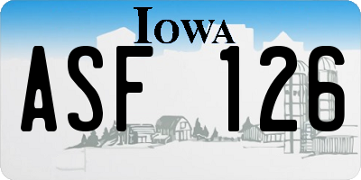 IA license plate ASF126