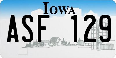 IA license plate ASF129