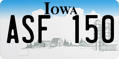 IA license plate ASF150