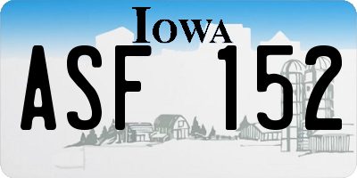 IA license plate ASF152