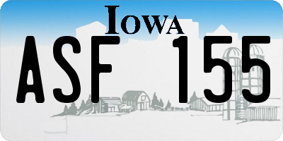 IA license plate ASF155