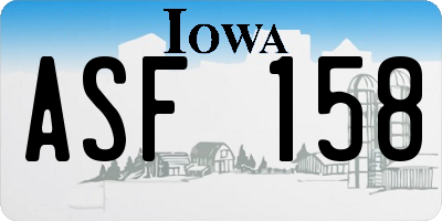 IA license plate ASF158