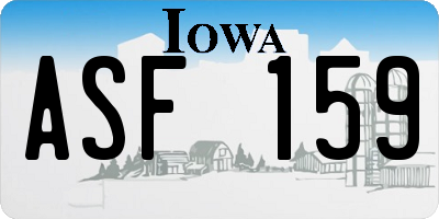 IA license plate ASF159