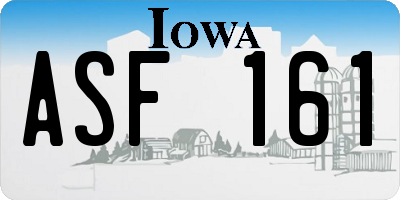 IA license plate ASF161