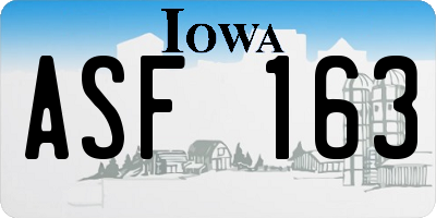 IA license plate ASF163
