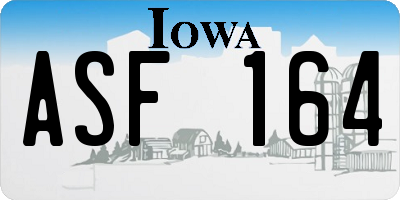 IA license plate ASF164