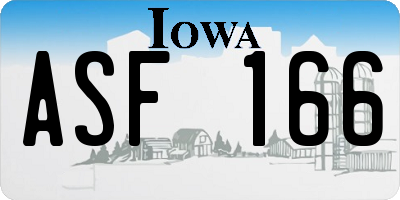 IA license plate ASF166