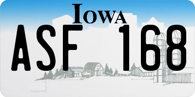 IA license plate ASF168