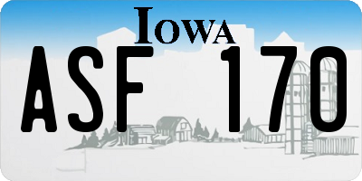 IA license plate ASF170