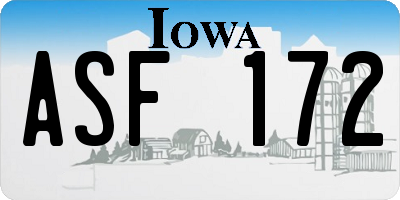 IA license plate ASF172