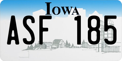 IA license plate ASF185