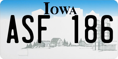 IA license plate ASF186