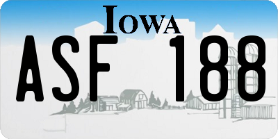 IA license plate ASF188