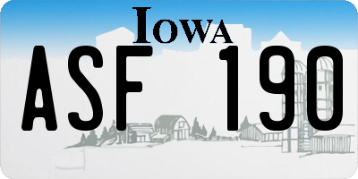 IA license plate ASF190