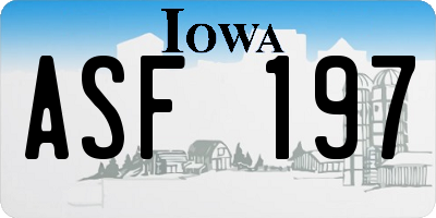 IA license plate ASF197