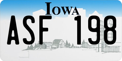 IA license plate ASF198