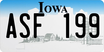 IA license plate ASF199