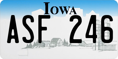 IA license plate ASF246