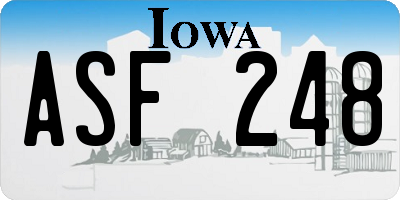 IA license plate ASF248