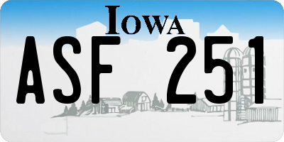 IA license plate ASF251