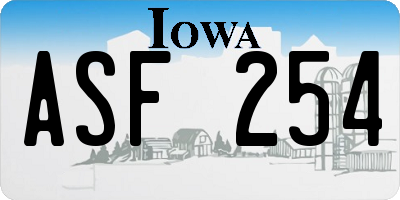 IA license plate ASF254