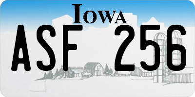 IA license plate ASF256