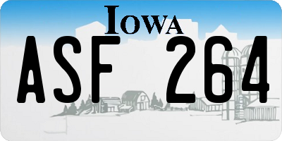 IA license plate ASF264