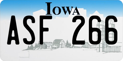 IA license plate ASF266