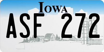 IA license plate ASF272