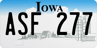 IA license plate ASF277