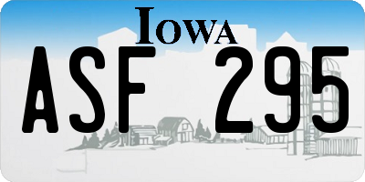 IA license plate ASF295