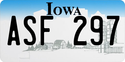 IA license plate ASF297