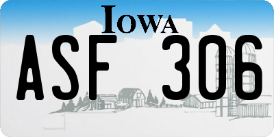 IA license plate ASF306