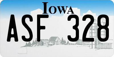 IA license plate ASF328