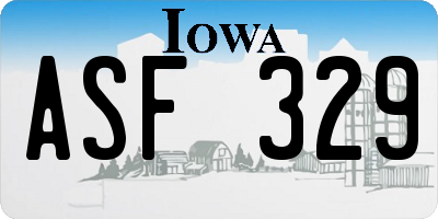 IA license plate ASF329