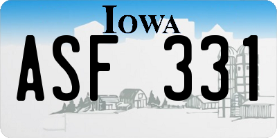 IA license plate ASF331