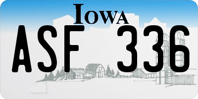 IA license plate ASF336