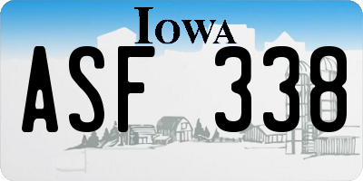 IA license plate ASF338