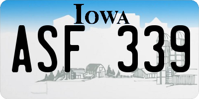 IA license plate ASF339