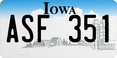 IA license plate ASF351