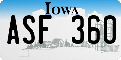 IA license plate ASF360