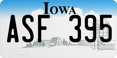 IA license plate ASF395