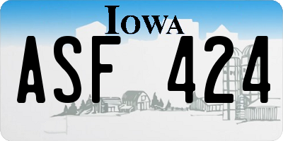 IA license plate ASF424