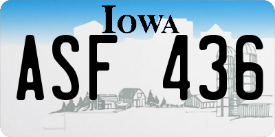 IA license plate ASF436