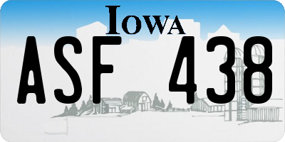 IA license plate ASF438
