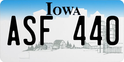 IA license plate ASF440