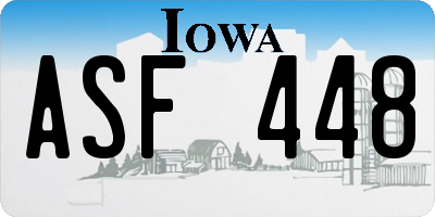 IA license plate ASF448