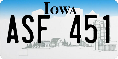 IA license plate ASF451